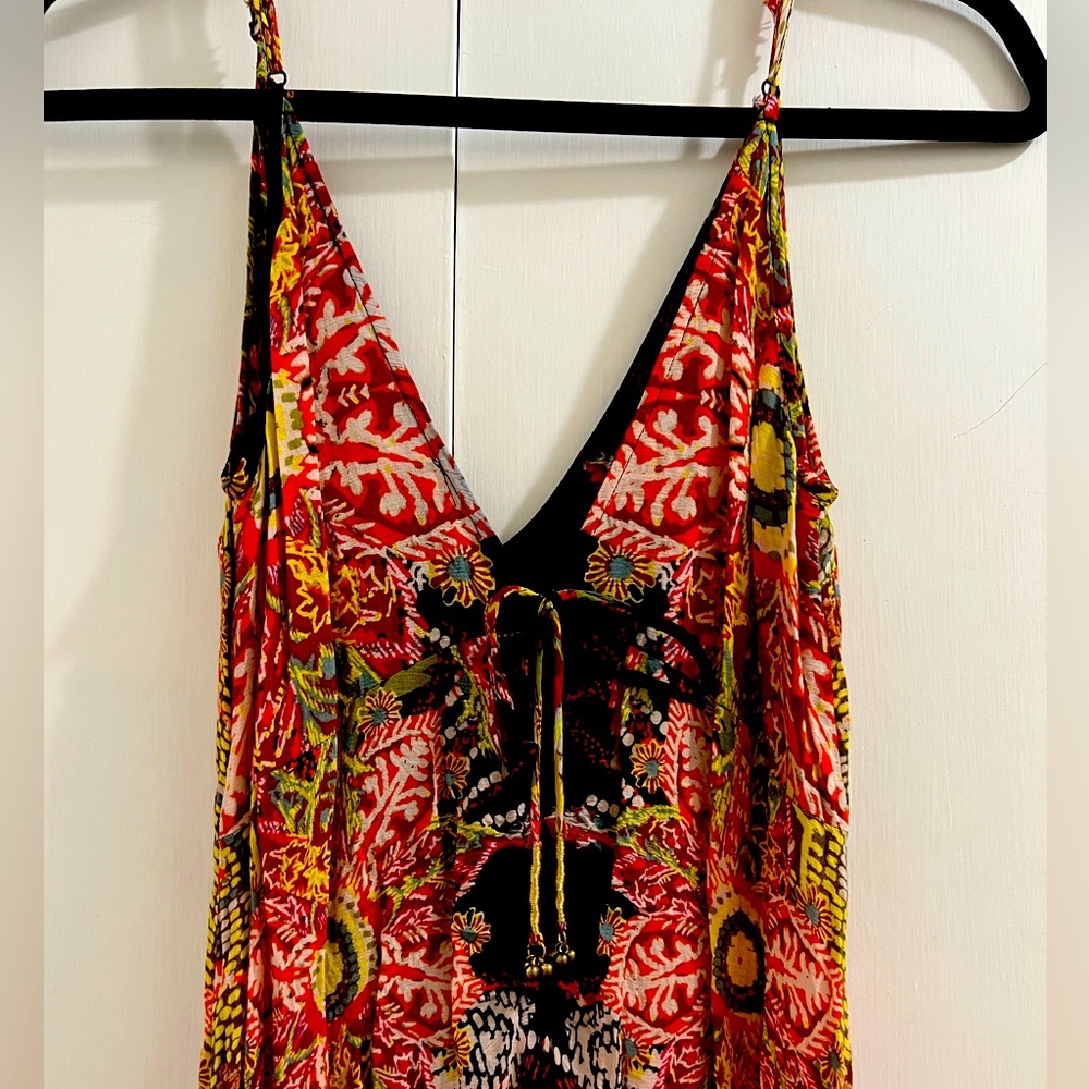 Anthropologie maxi dress in black and multi size small.